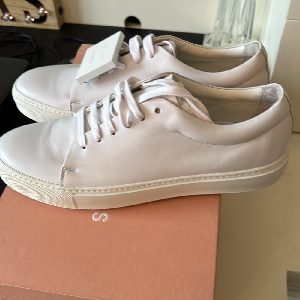 UNISEX ACNE STUDIOS Adrian/Adriana white sneakers ladies size 40 men’s size 7 - Picture 5 of 14